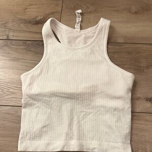 Lululemon Athletica Cream Ribbed Tank Top